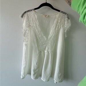 Cream Lace Top